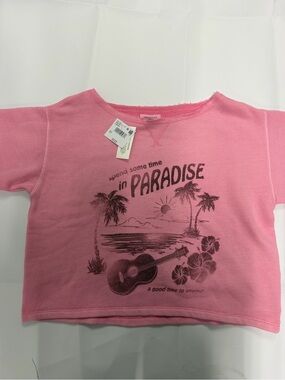 American Eagle Outfitters Pink 'Paradise' Graphic Short Sleeve Tee